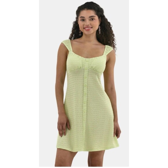 No Boundaries Dresses & Skirts - No Boundaries Juniors False Button Front Green Dress L(12-14) New